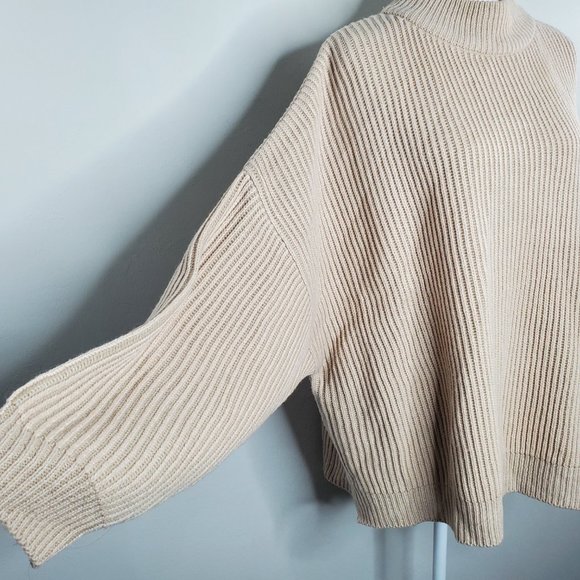 Topshop Mock Neck Oversized Knit Pullover Sweater - Picture 4 of 9